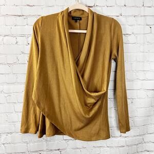 1.STATE Women's‎ Draped Long Sleeve Top Golden Tan Size S